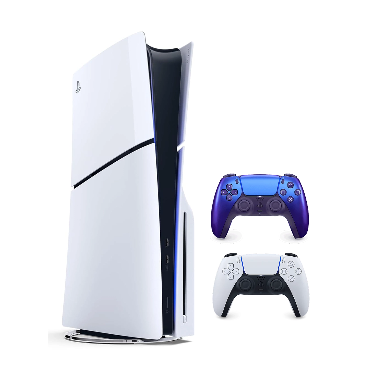 Игровая приставка Sony PlayStation 5 Slim (c дисководом) (PS5 Slim) + 2 геймпад Chroma Indigo