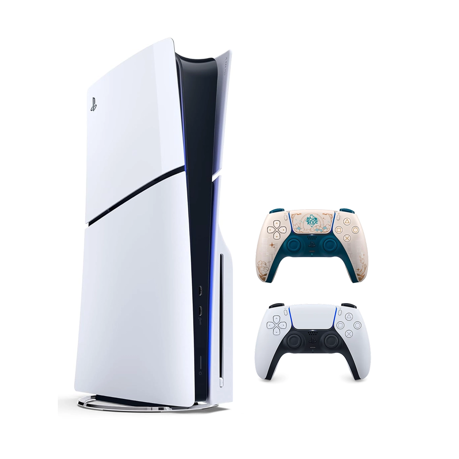 Игровая приставка Sony PlayStation 5 Slim (c дисководом) (PS5 Slim) + 2 геймпад Genshin Impact