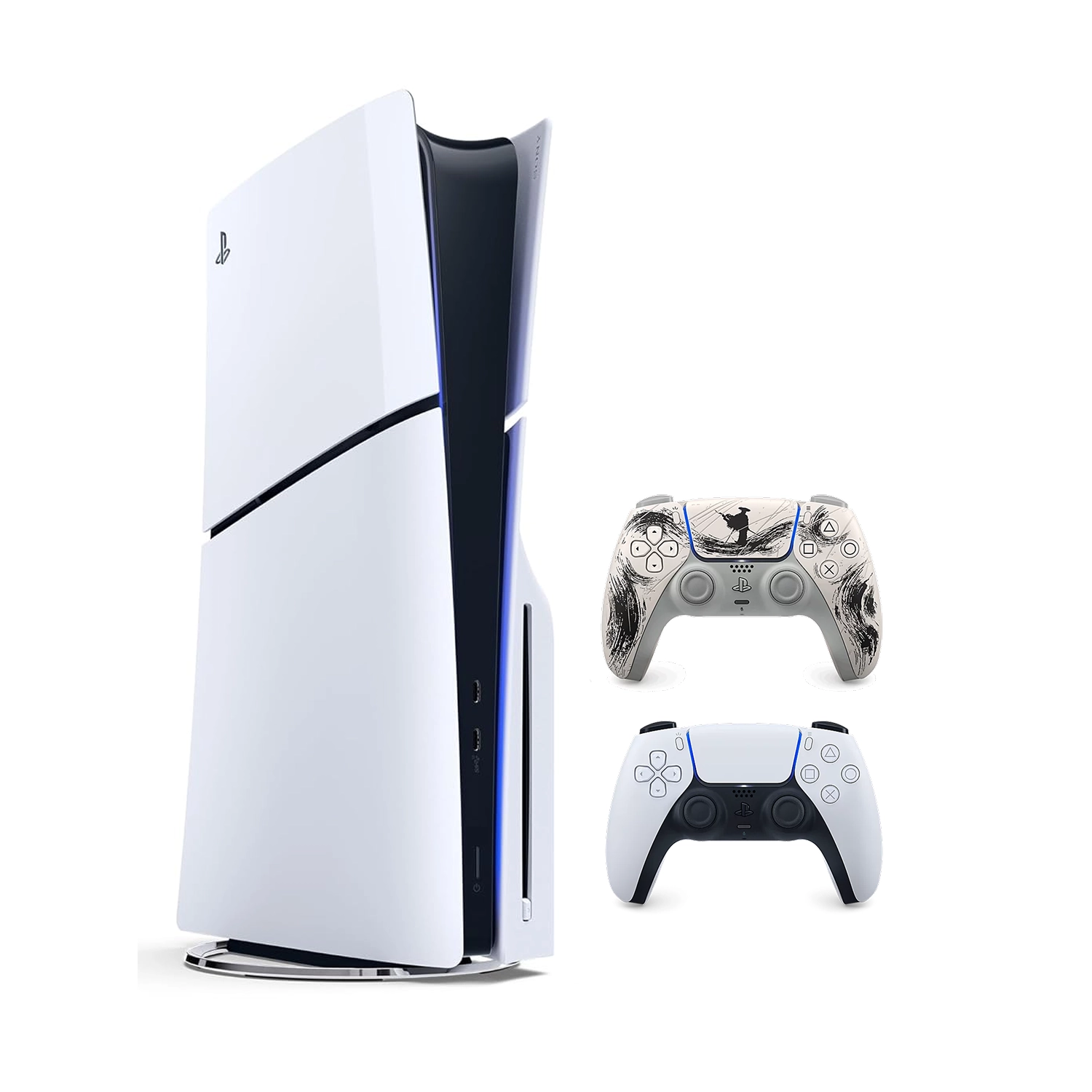 Игровая приставка Sony PlayStation 5 Slim (c дисководом) (PS5 Slim) + 2 геймпад Ghost of Yotei Black
