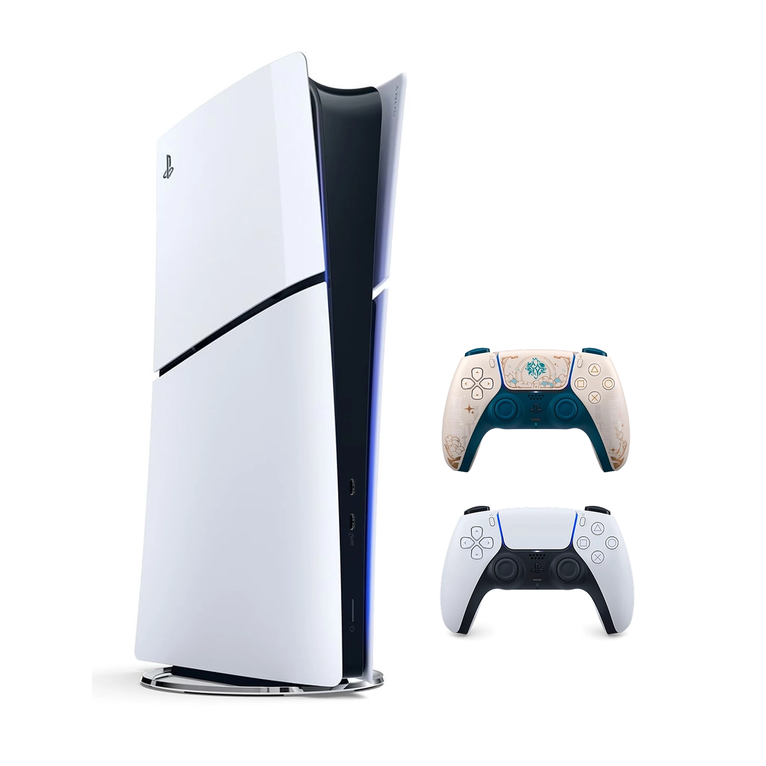 Игровая приставка Sony PlayStation 5 Slim Digital Edition (PS5 Slim) + 2 геймпад Genshin Impact