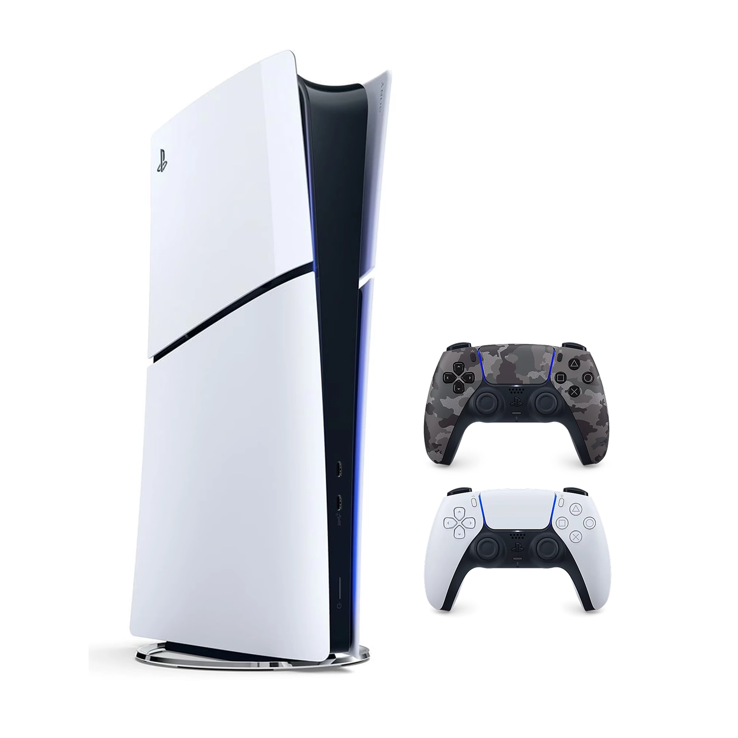 Игровая приставка Sony PlayStation 5 Slim Digital Edition (PS5 Slim) + 2 геймпад Gray Camouflage